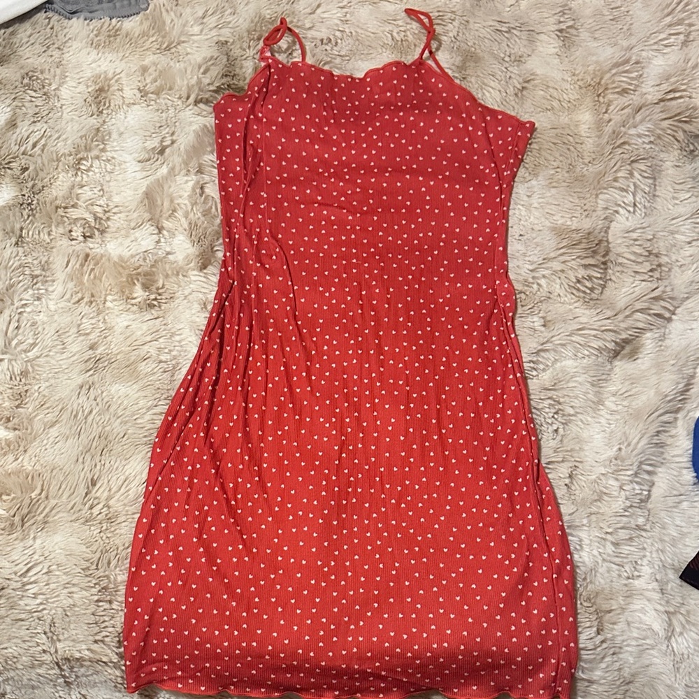 SHEIN Red Mini Dress with White Dots